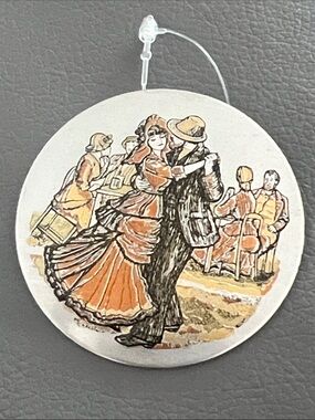 Pendant Reed & Barton Damascene “La Dance Du Bougival” Renoir Vintage Sterling